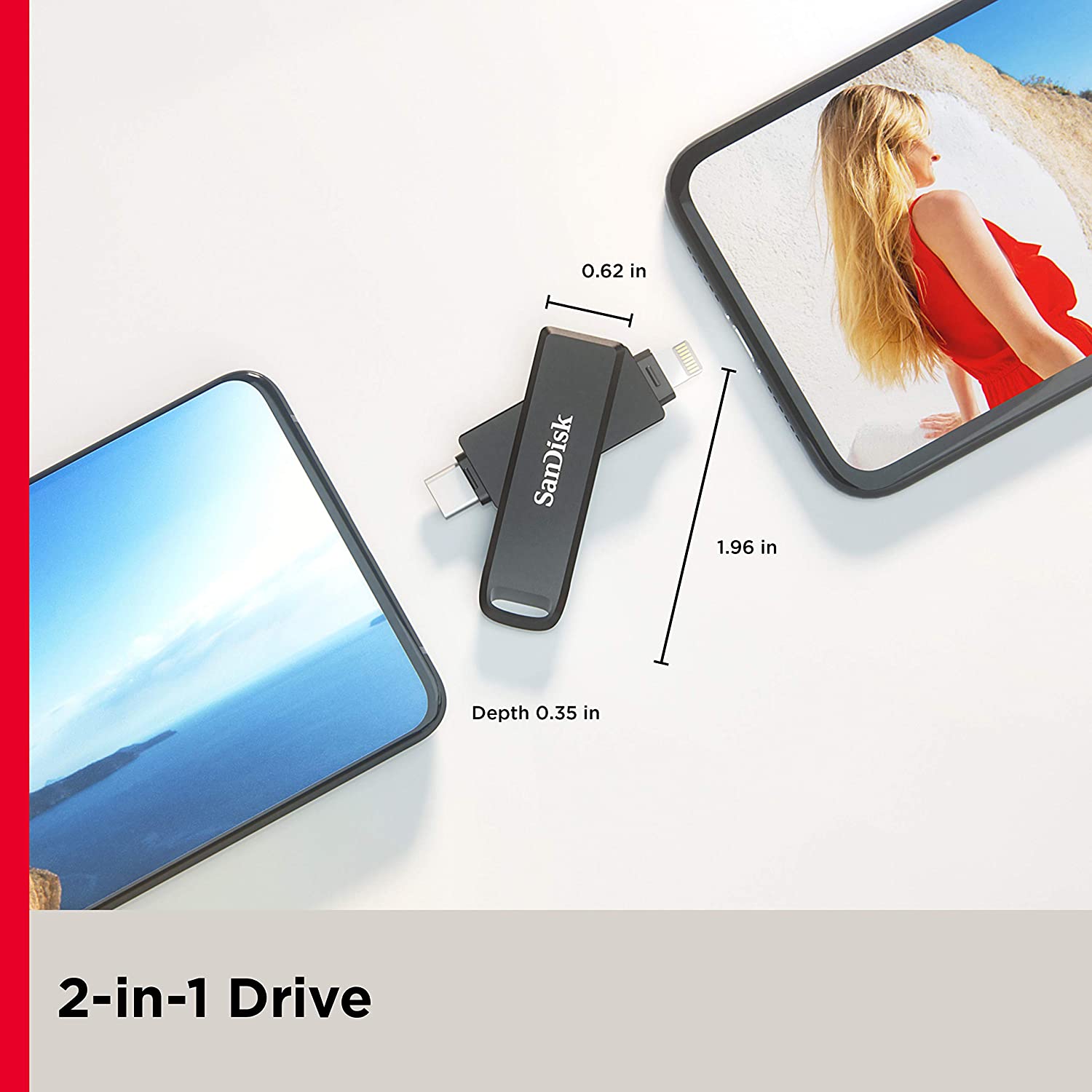 Sandisk 128GB Ixpand Flash Drive Luxe For Iphone And Usb Type-C Devices - Sdix70N-128G-Gn6Ne