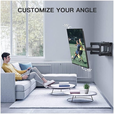 Full Motion TV Wall Mount For Most 32-80 inch TV, Swivel And Tilt TV Mount With Rugged Double Arm Bracket, Universal Flexible TV Stand