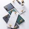 1CHASE&reg; White Rectangular Marble Tray with Golden T Shaped Handles- Vanity Tray, Decorative Tray for Bedroom and Living Area, Perfume Makeup and Jewellery Tray.&hellip;