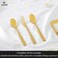 Life Smile 24 Pieces Cutlery Set Service for 6 person,Pure Stainless Steel Flatware Set,Mirror Polished Cutlery Utensil Set Include Spoon/Fork/Knife/Tea Spoon(SHINE GOLD &amp; SAND BLASTING HANDLE)