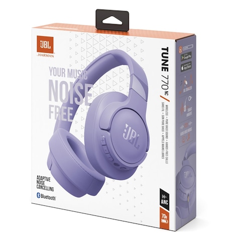 JBL Tune 770NC Headphones With Mic Wireless Noise Cancellation Purple