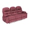 In House Velvet Triple Cinematic Recliner Chair With Cups Holder - Dark Pink - NZ80