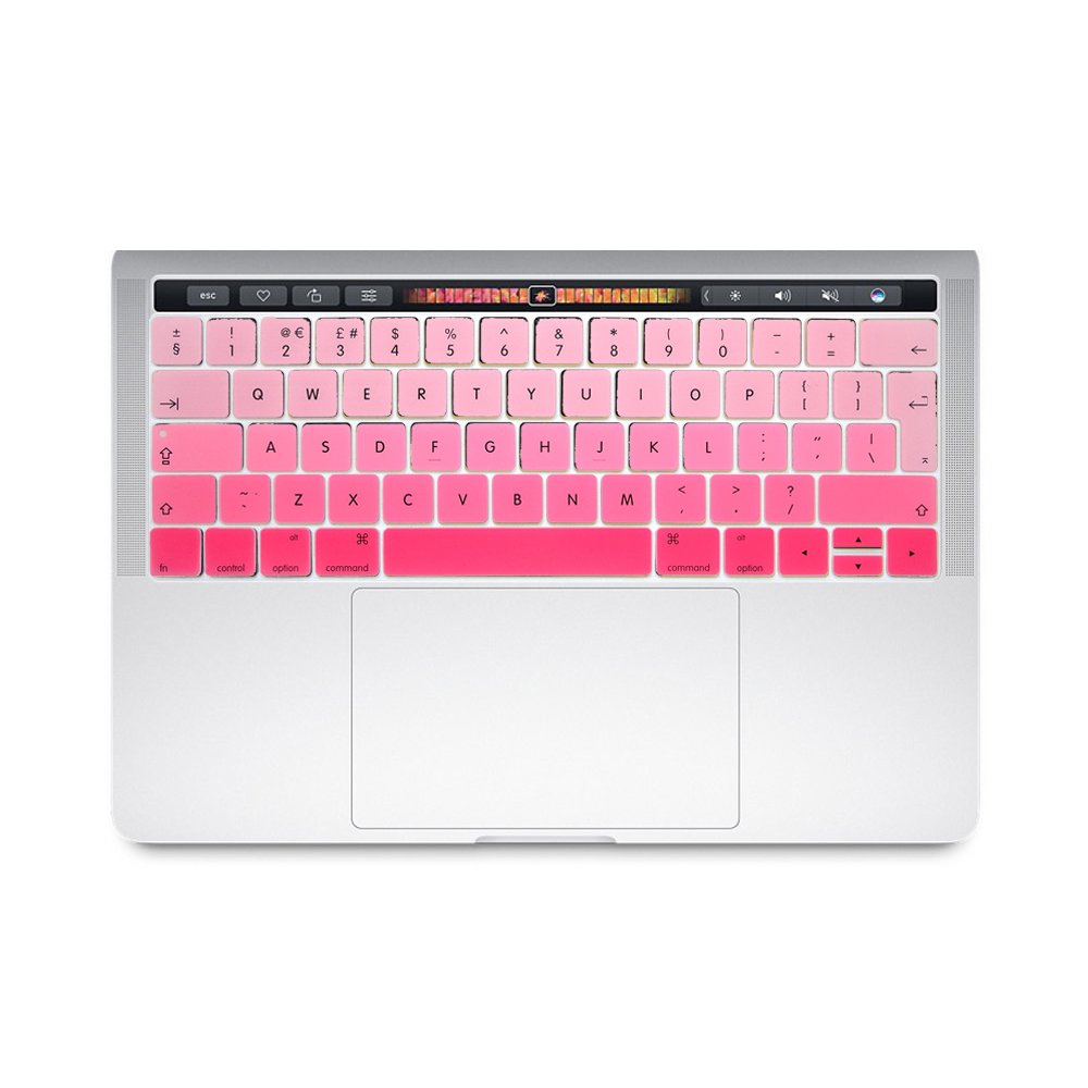 غطاء لوحة المفاتيح باللغة الإنجليزية (يو كيه لاوت) لماك بوك برو 13 بوصة (A1706/A1707) من أوزون - وردي متدرج