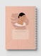 Lowha Spiral Notebook With 60 Sheets And Hard Paper Covers With Pastel Boho Girl Design, For Jotting Notes And Reminders, For Work, University, School