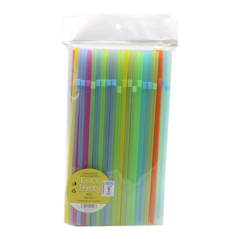 Lets Party Flexible Straw Coloured 100