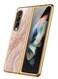 Samsung Galaxy Z Fold 4 Case Luxury Plating Cover with Built-in Screen Protector Glass Hybrid Full Body Protection Flip Cover