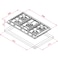 Teka EX 90.1 5G AI AL DR CI Gas hob with 5 high efficiency burners and cast iron grills in 90 c