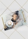 Lowha Decorative Acrylic Serving Tray With Gold Metal Handles And Luxury Abstract Design 20x30 cm