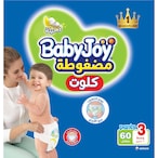 Buy Babyjoy Culotte Pants Diaper Size 3 Medium 6-12kg Mega Pack White 60 Diapers in UAE