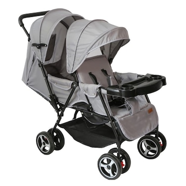Moon Dois Baby Twin Stroller Grey and Black MNBGT16