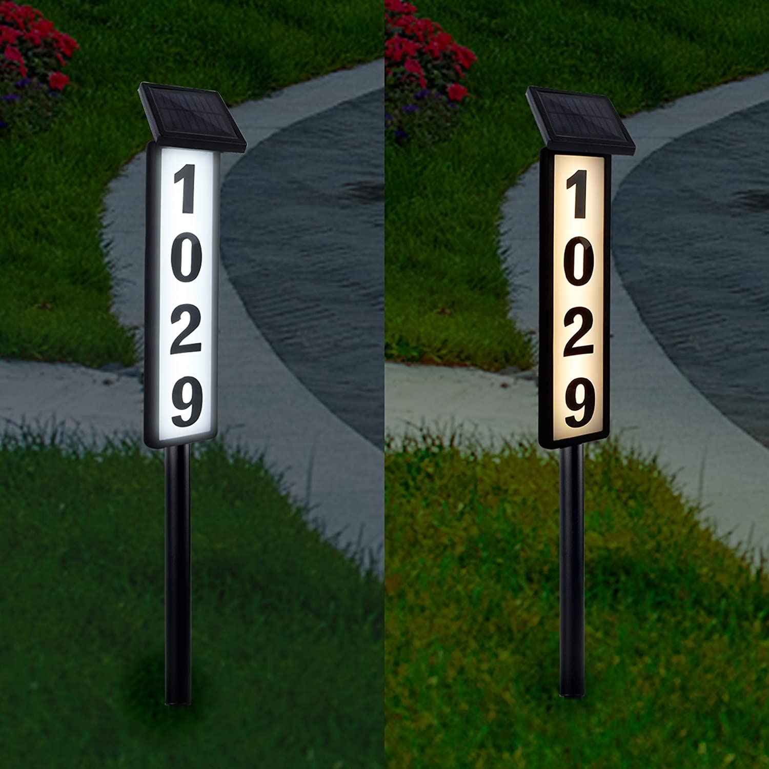 Buy Atdawn Solar Lighted House Address Numbers Sign, Solar Powered ...