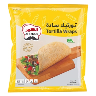 Al Kabeer Plain Tortilla Wraps Large, 12 Pieces 570g