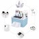 ALISSA 1 Pc Plastic Mulitifuncion Tissue Box (Blue) And 5 Pack Disposable Face Towel Storage Organizer Desktop Tissue Holder