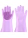 Generic Pair Of Slip Insulation Dishwashing Gloves Purple 33.5 X 15.5cm