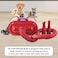 Dog hair dryer for pets with adjustable air speed, Grooming dryer with Handle, Compact and portable, Dual motors and Multiple air nozzles AC 240V Low noise (Red)
