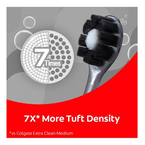 كولغيت فوم سوفت فرشاة أسنان بالفحم فائقة الكثافة رقيقة وناعمة - متعدد الألوان 2 قطع