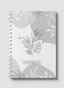 لوحة  دفتر سلك ٦٠ ورقة بغلاف من الورق المقوى بتصميم زهور واوراق شجر، لتسجيل الملاحظات وتدوين التذكيرات للعمل أو الجامعة أو المدرسة