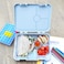 Eazy Kids 4 Compartment Bento Lunch Box  w/ Sandwich Cutter Set-Unicorn Blue