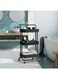 3 Tier Utility Rolling Storage Cart With Handles And Lockable Wheels Black 43x36x86.5cm