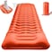 HEXAR&reg; Self Inflating Sleeping Pad with Foot Pump 190X64 Built-in Pump Foldable Sleeping Mat with Pillow for Camping Hiking Durable Inflatable Air Mattress - Carry Bag, Repair Patches (Bright Orange)