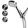 Decdeal - Handheld Shower Head 3 Spray Settings With Stainless Steel Hose Adjustable Bracket Set Polished Chrome Bathroom Hand Showerhead Holder