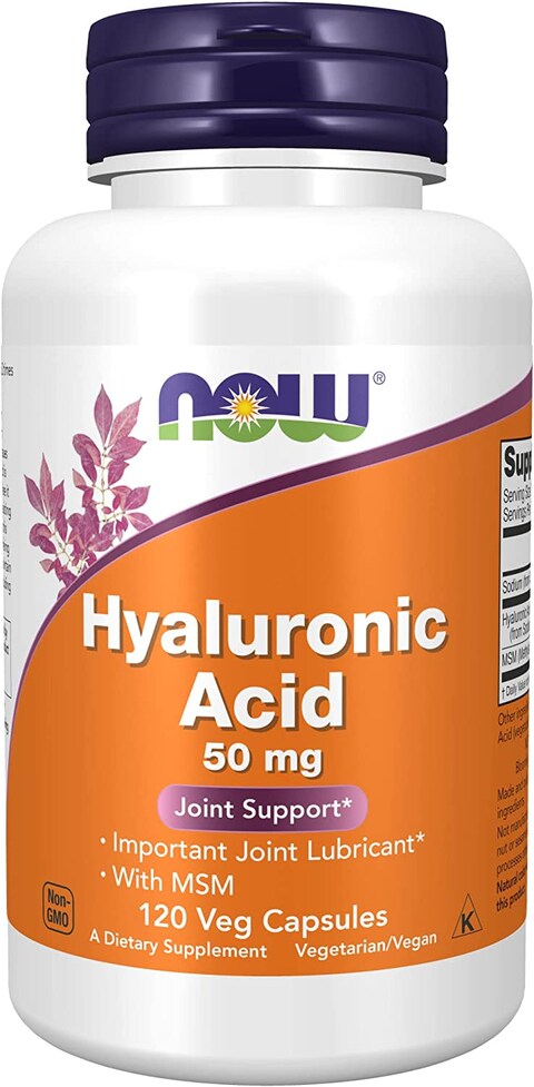 Now Supplements, Hyaluronic Acid 50 Mg With Msm, Joint Support*, 120 Veg Capsules