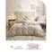 Luna Home Washable Cotton 6 Piece King Size Duvet Cover Plain Design, Plain Caramel Beige Color