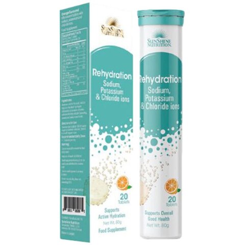 Sunshine Nutrition Sunshine N Rehydration Effervescent Orange 20 Tablets