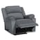 In House Velvet Rocking &amp; Rotating Recliner Chair - Grey - AB02