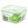 Glasslock Square Food Container Clear/Green 490ml