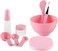 Generic 9Pcs DIY Mask Kit Bowl Soaking Bottle Spoon Puff Spatula Brush Spray (Pink)