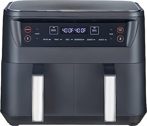 Dual Zone Air Fryer 2 Drawers,Oilless 6 Cooking Functions with Rapid Air Technology, Hot Air Convection Technology,Temperature,Touch Digital Display, Frying Grilling, Roasting &amp; Baking 2460W