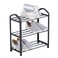 3-Tier Shoe Rack Black 62x63x20cm