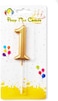 Party Time Gold Number 1 Birthday Candle Kids Adult Birthday Cake Decoration - Number Candle For Anniversary, Valentines Birthday Candle Cake Topper