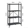 4 Tier Foldable Storage Shelves with Caster Wheels for Garage Kitchen Home Closet Office