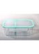 Royalford Rectangualr Shaped Airtight Food Container Clear/Turquoise &lrm;20.5X7X16.5Cm