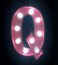 LED Marquee Letter Light Sign Wooden Pink (Q) 25cm