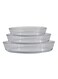 Royalford 3-Piece Borosilicate Oval Glass Baking Tray Set Clear 1.6/2.4/3L