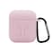 Generic Protective Plastic Airpods Case Shock Proof With Carabiner, Pink