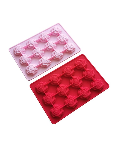 2 Pcs Rose Silicone Molds for Homemade Soaps, Baking, Ice, Chocolate, Bath Bombs, Pudding, Jelly, Cake Making
