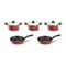 Tefal Tempo Cooking Set, 3 Pots of Size 16,20,24 + 2 Frying Pan of Size 20,24