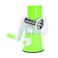 Generic-Green Multifunctional Food-grade Stainless Steel Vegetable Slicer Chopper Fruit Cutter Cheese Shredder Rotary Drum Grater 3 Stainless Steel Blade(Green)