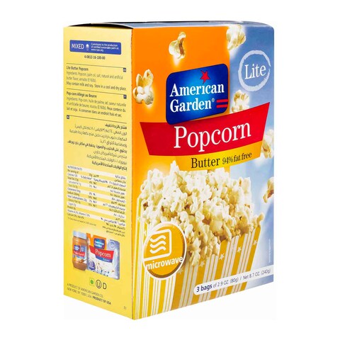 American Garden Butter Lite Flavour Microwave Popcorn - 273 gram