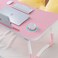 Generic S-Plus Foldable Laptop Table For Bed Large Tray Multifunction Laptop Desk Lazy Laptop Table Studying Table Writing Desk Ipad Stand Holder Cup Holder (Pink)