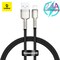 Baseus USB-A to Lightning-Fast Charging Data Transfer Cable Cafule Series Braided Nylon 2.4A for iPhone 13 Pro/13 Pro Max/13/13 mini, iPad 9, 12 mini/12/12 Pro and More (25cm) Black/Silver