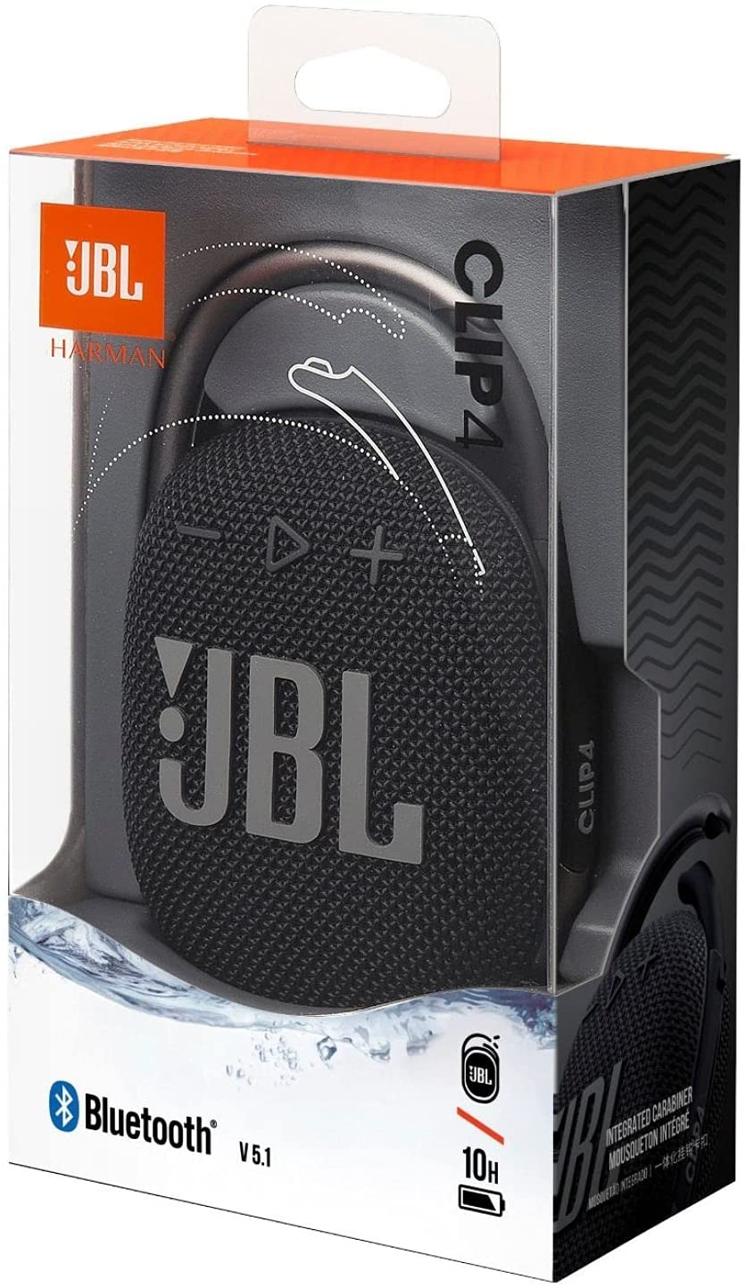 JBL CLIP 4 Ultra-portable Waterproof Speaker, Black