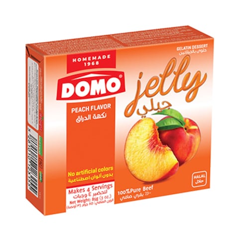 Domo Gelatin Dessert Peach Beef 85GR
