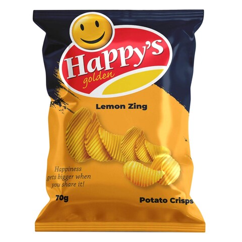 Happy&#39;s Golden Lemon Zing Potato Chips 70g