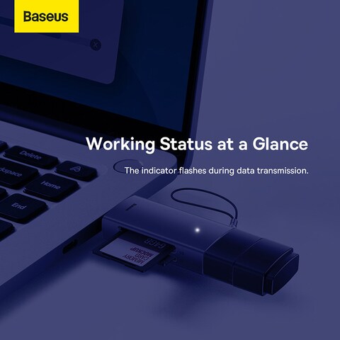 Baseus SD Card Reader USB 3.0/USB C OTG Dual Slot Memory Card Adapter for UHS-IMicro SD,SD, SDXC,SDHC,Micro SDXC,Micro SDHC,MMC Compatible for MacBook,Dell XPS,SamsungHuawei,Sony,Google,OnePlusLG Grey