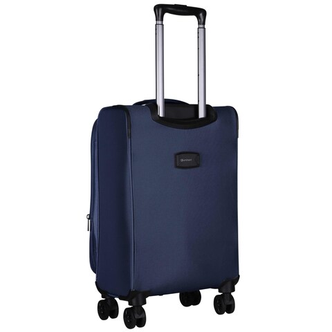 Eminent Expandable Luggage Trolley Bag Soft Suitcase for Unisex Travel Polyester Shell Lightweight with TSA lock Double Spinner Wheels E751SZ Carry On 20 Inch Navy Blue